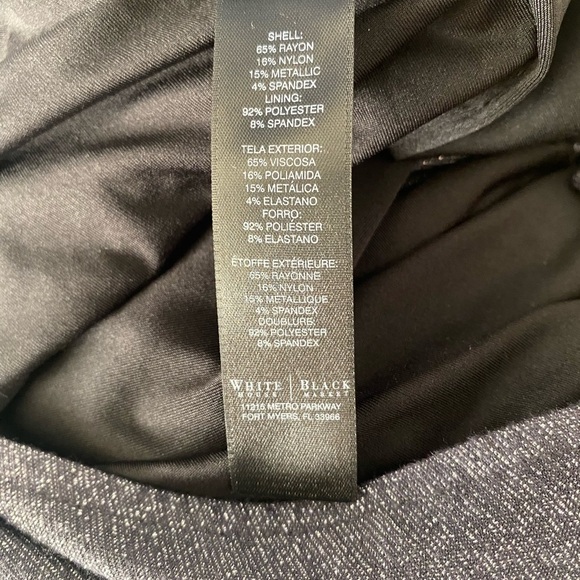 WHITE HOUSE BLACK MARKET DROP WAIST SHINY SILVER DRESS SIZE SMALL - Picture 3 of 5